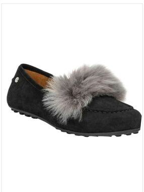 New UGG Black Charcoal Suede Loafer  Sz 6